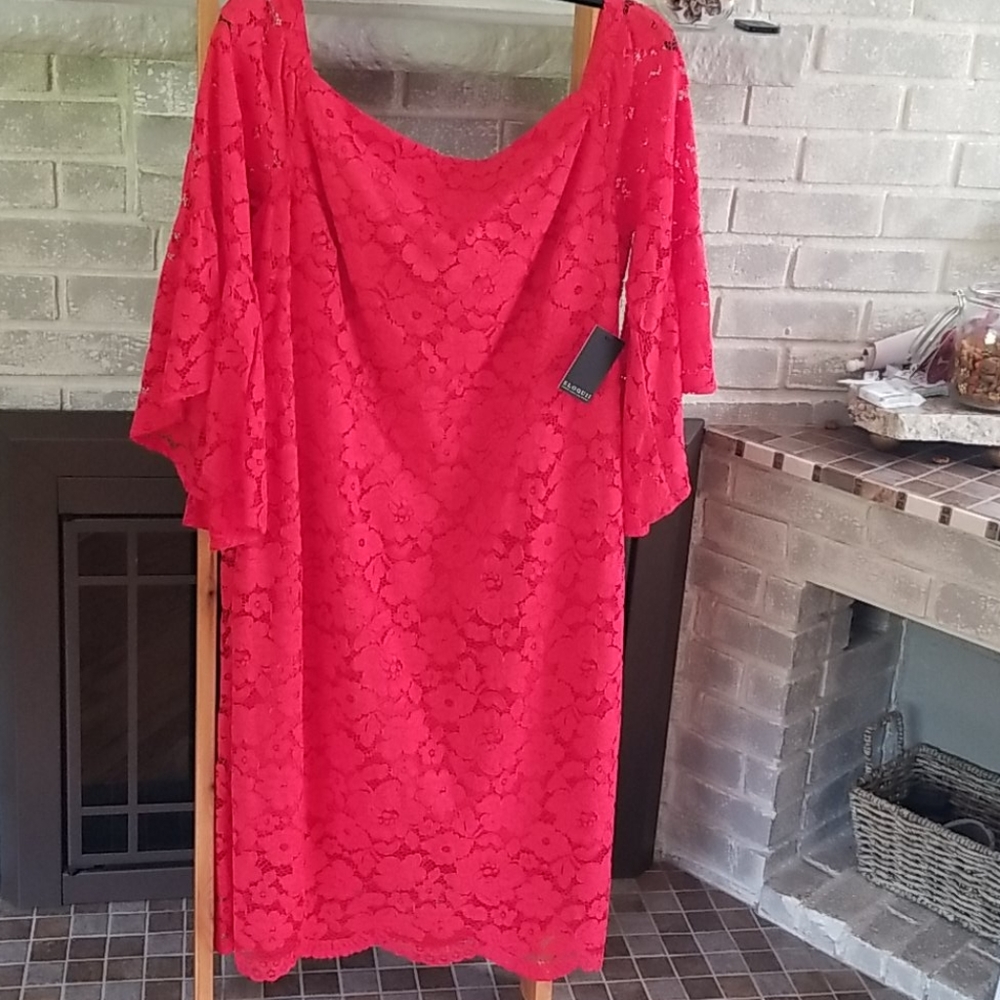 Dark orange lace dress from Eloqui. Size 20